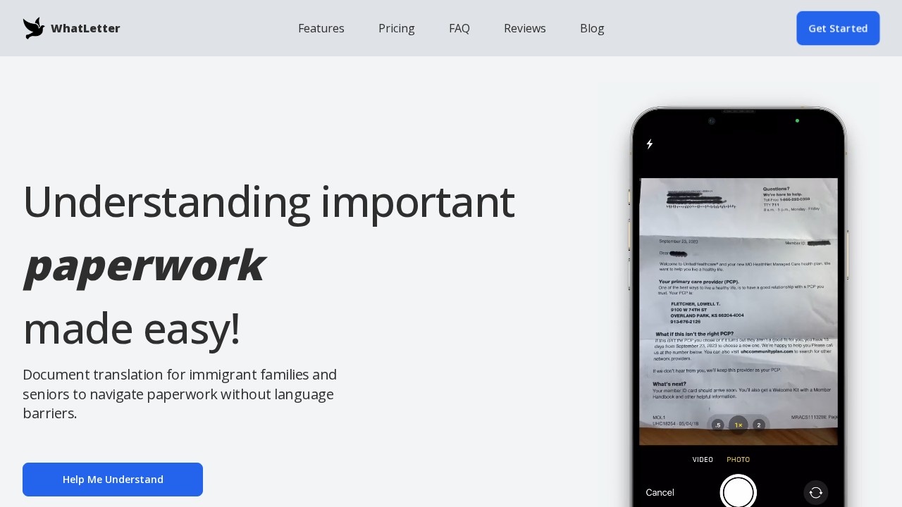 Whatletter screenshot