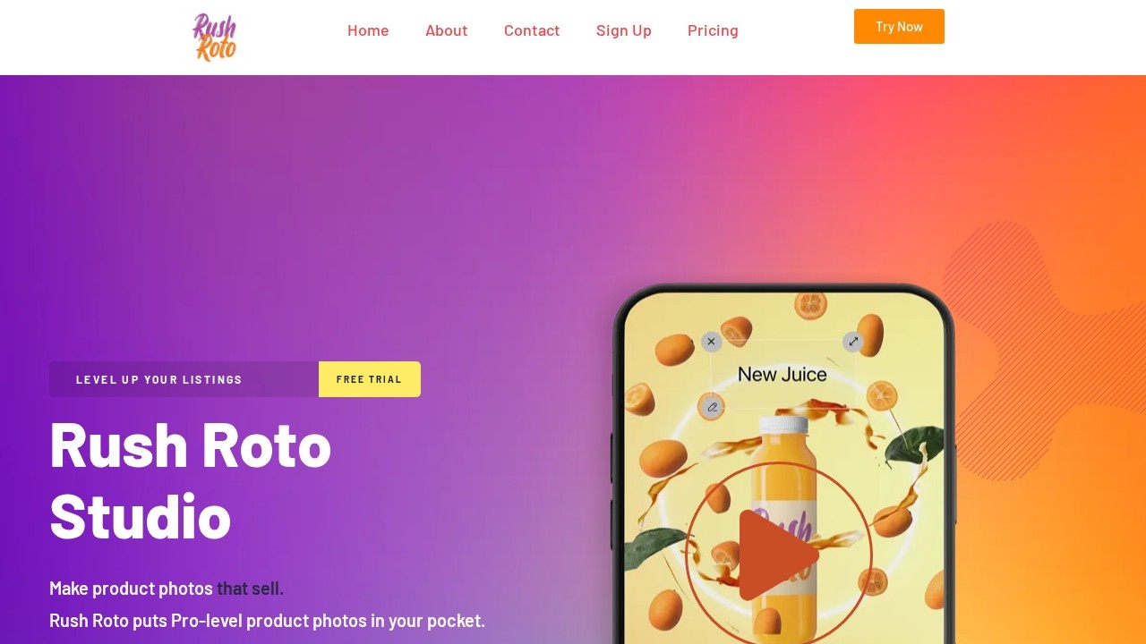 Rush Roto Product Photo A I screenshot