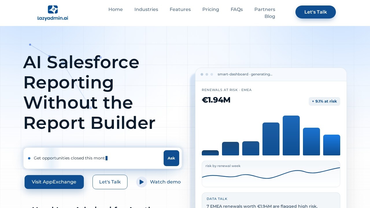 Lazy Admin AI Powered Reporting Tool screenshot