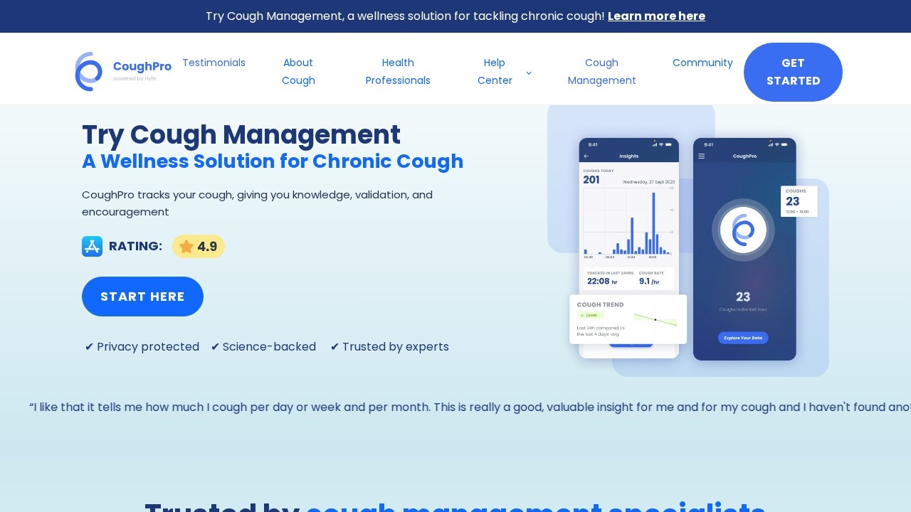 Coughpro screenshot