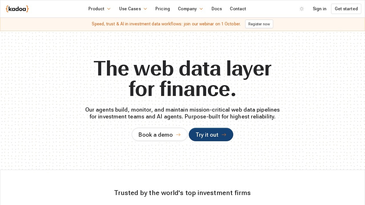 Kadoa screenshot