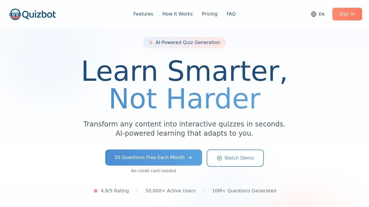 Quizbot AI screenshot